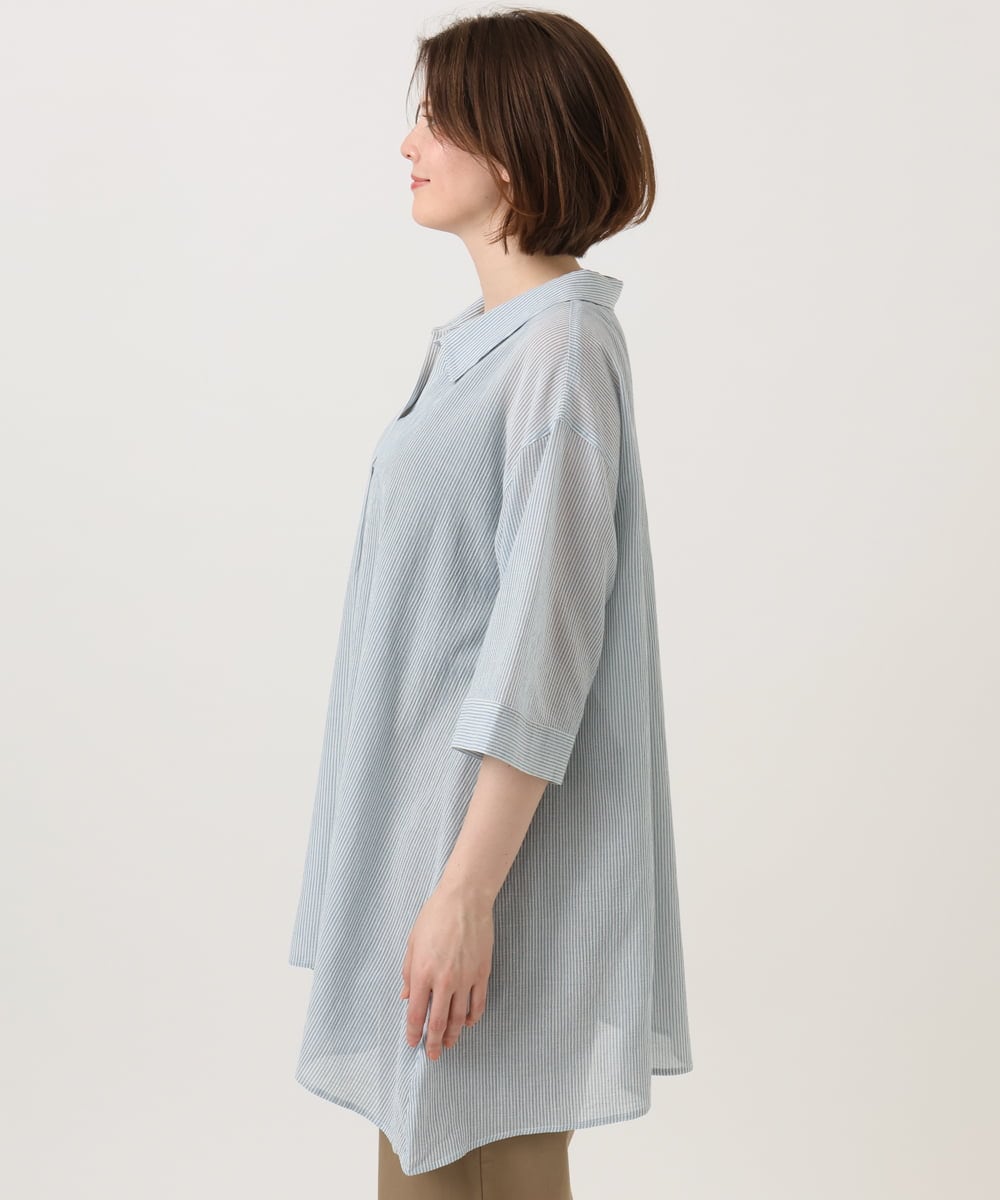 OLEGD04089 eur3(エウルキューブ) 【大きいサイズ】コットンシアーチュニック ブルー