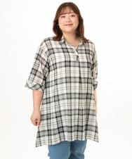 OLEGD04089 eur3(エウルキューブ) 【大きいサイズ】コットンシアーチュニック アイボリー