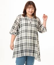 OLEGD04089 eur3(エウルキューブ) 【大きいサイズ】コットンシアーチュニック アイボリー