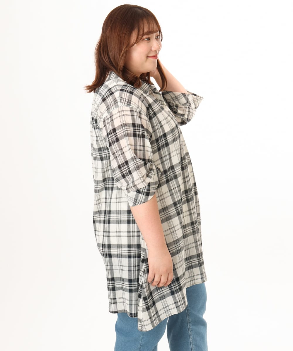 OLEGD04089 eur3(エウルキューブ) 【大きいサイズ】コットンシアーチュニック アイボリー