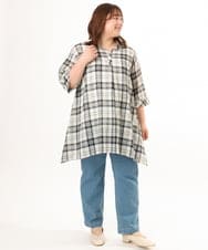 OLEGD04089 eur3(エウルキューブ) 【大きいサイズ】コットンシアーチュニック アイボリー