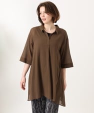 OLEGD04089 eur3(エウルキューブ) 【大きいサイズ】コットンシアーチュニック ブラウン