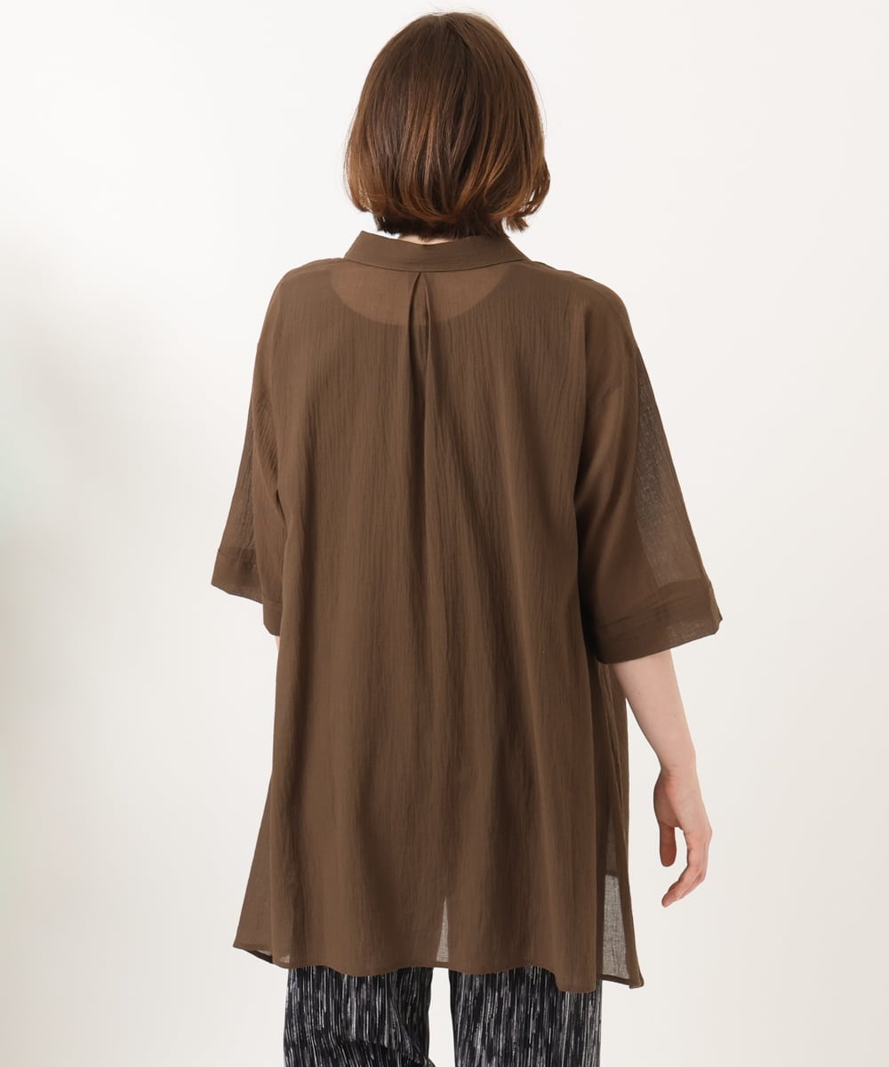 OLEGD04089 eur3(エウルキューブ) 【大きいサイズ】コットンシアーチュニック ブラウン
