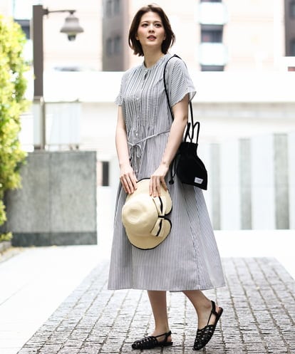 OLEGD14109 eur3 【大きいサイズ/a.v.v×eur3】ピンタックワンピース