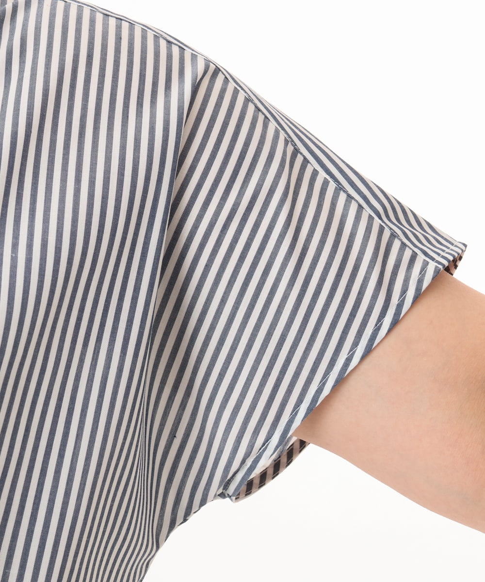 OLEGD14109 eur3(エウルキューブ) 【大きいサイズ/a.v.v×eur3】ピンタックワンピース ネイビー