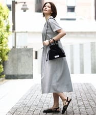 OLEGD14109 eur3(エウルキューブ) 【大きいサイズ/a.v.v×eur3】ピンタックワンピース ネイビー