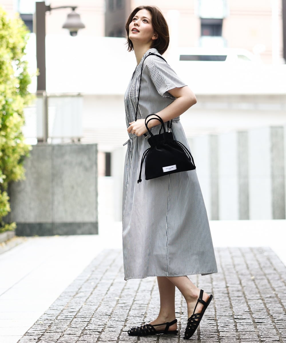 OLEGD14109 eur3(エウルキューブ) 【大きいサイズ/a.v.v×eur3】ピンタックワンピース ネイビー