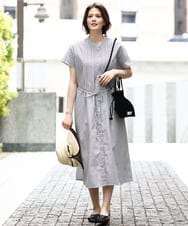 OLEGD14109 eur3(エウルキューブ) 【大きいサイズ/a.v.v×eur3】ピンタックワンピース ネイビー
