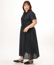 OLEGD14109 eur3(エウルキューブ) 【大きいサイズ/a.v.v×eur3】ピンタックワンピース ブラック
