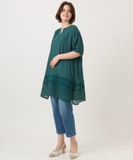 OLEGD17119 eur3(エウルキューブ) 【大きいサイズ】裾レースチュニック グリーン