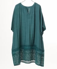 OLEGD17119 eur3(エウルキューブ) 【大きいサイズ】裾レースチュニック グリーン