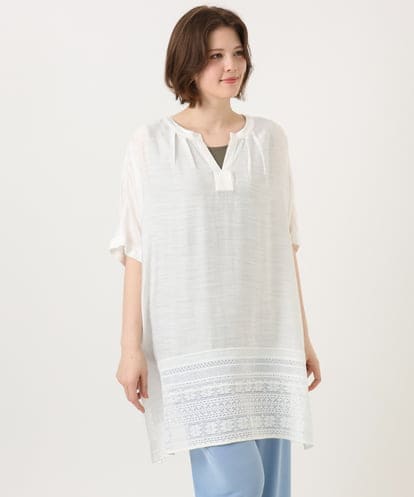 OLEGD17119 eur3 【大きいサイズ】裾レースチュニック