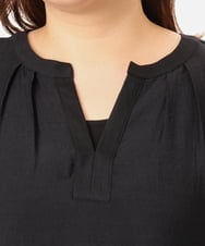 OLEGD17119 eur3(エウルキューブ) 【大きいサイズ】裾レースチュニック ブラック