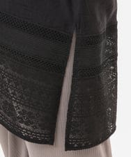 OLEGD17119 eur3(エウルキューブ) 【大きいサイズ】裾レースチュニック ブラック