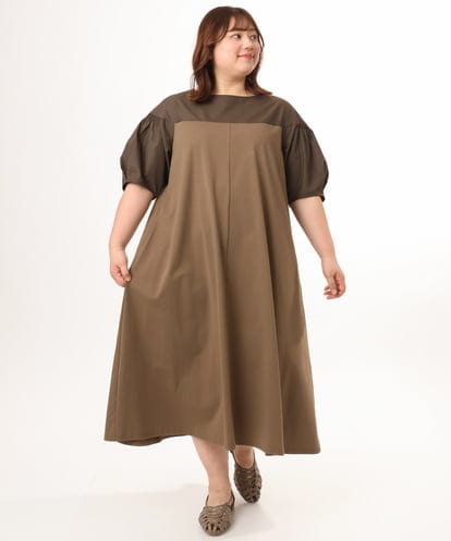 OLEGD24129 eur3 【大きいサイズ】切り替えコンビワンピース