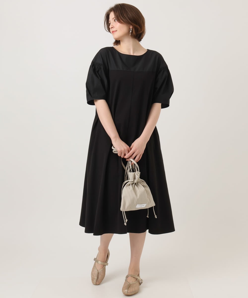 OLEGD24129 eur3(エウルキューブ) 【大きいサイズ】切り替えコンビワンピース ブラック