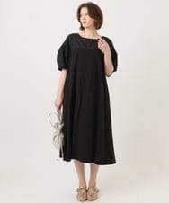 OLEGD24129 eur3(エウルキューブ) 【大きいサイズ】切り替えコンビワンピース ブラック