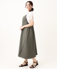 OLEGV07119 eur3(エウルキューブ) 【大きいサイズ】ポコポコキャミワンピース カーキ(36)