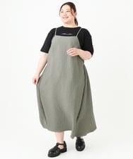 OLEGV07119 eur3(エウルキューブ) 【大きいサイズ】ポコポコキャミワンピース カーキ(36)