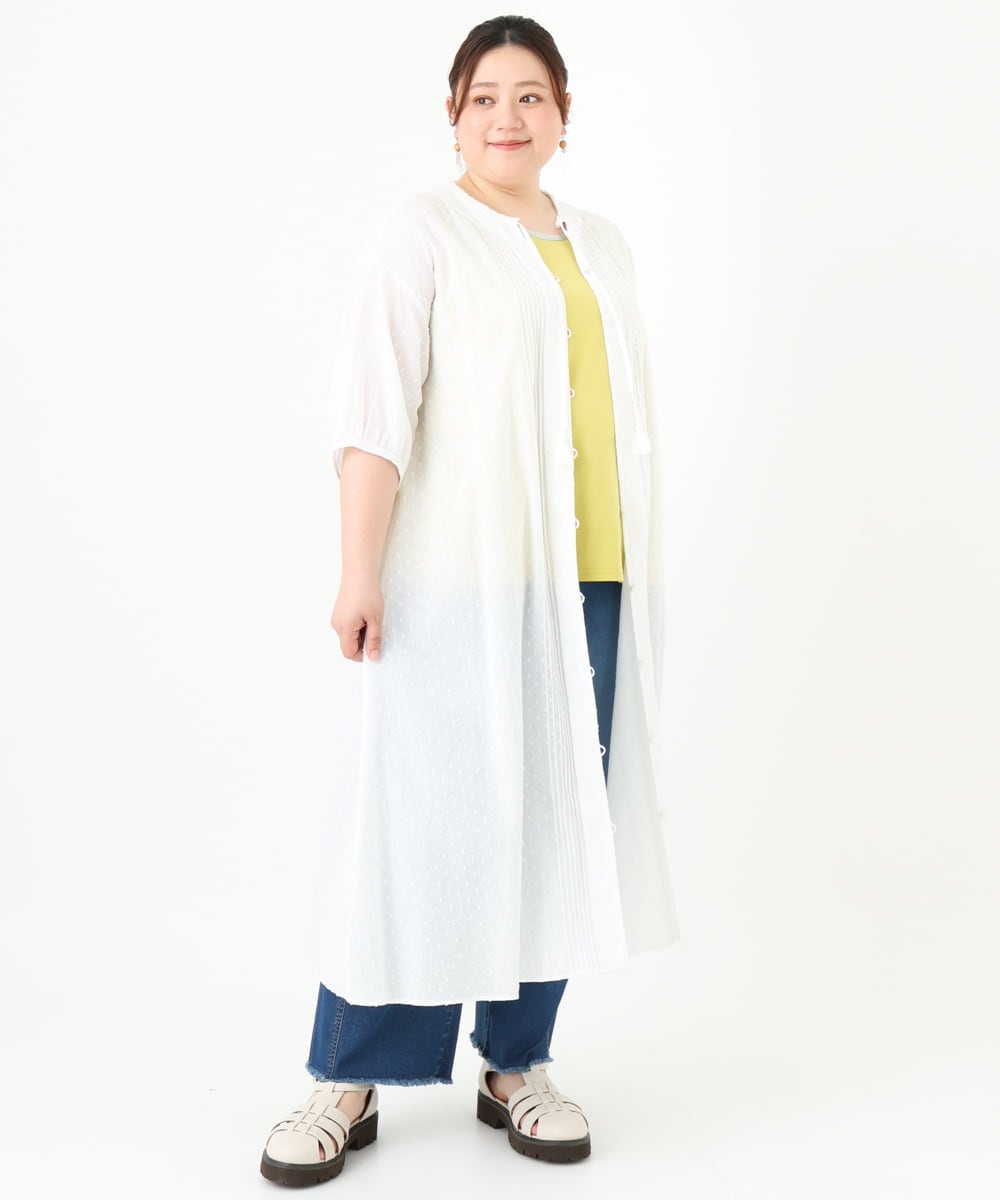 OLEGV28169 eur3(エウルキューブ) 【大きいサイズ】インド刺繍ワンピース ホワイト(90)