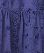 OLEHA34139 eur3(エウルキューブ) 【大きいサイズ】刺繍バンドカラーチュニック ブルー(55)