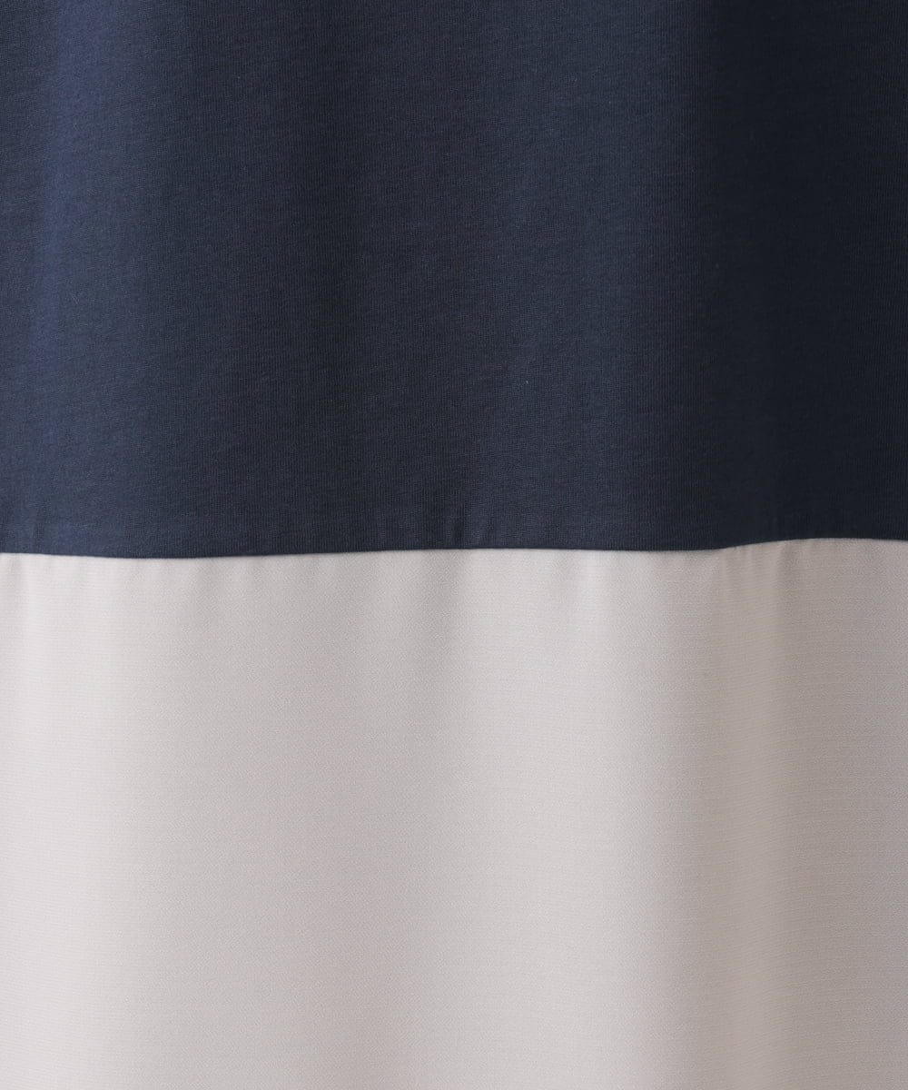 OLEHD26089 eur3(エウルキューブ) 【大きいサイズ/接触冷感】バイカラーコンビチュニック ネイビー