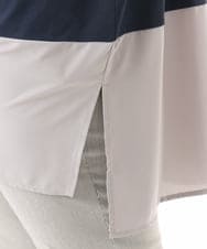 OLEHD26089 eur3(エウルキューブ) 【大きいサイズ/接触冷感】バイカラーコンビチュニック ネイビー