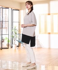 OLEHD26089 eur3(エウルキューブ) 【大きいサイズ/接触冷感】バイカラーコンビチュニック グレージュ