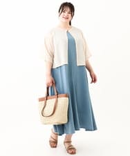 OLEHV30149 eur3(エウルキューブ) 【大きいサイズ】ノースリーブロングワンピース ブルー(55)