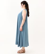 OLEHV30149 eur3(エウルキューブ) 【大きいサイズ】ノースリーブロングワンピース ブルー(55)