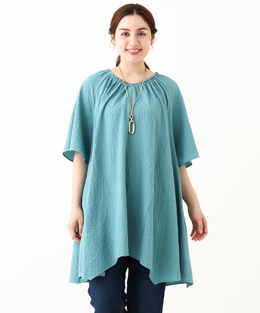 OLEHV32099 eur3(エウルキューブ) 【大きいサイズ】イレヘムチュニック ライトグリーン(30)