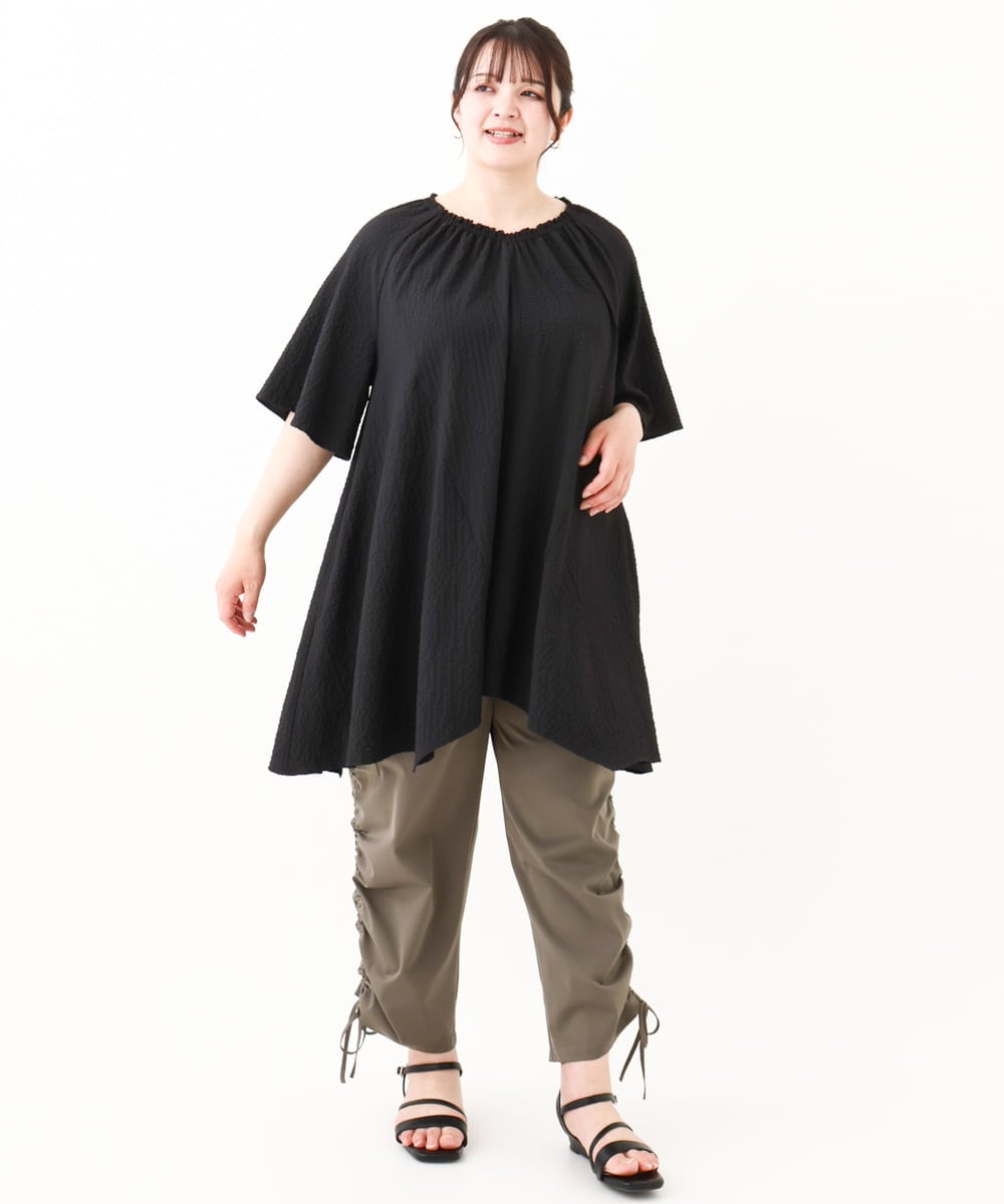 OLEHV32099 eur3(エウルキューブ) 【大きいサイズ】イレヘムチュニック ブラック(94)