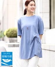 OLEHV33089 eur3(エウルキューブ) 【大きいサイズ/接触冷感】カノコチュニック ライトブルー(50)
