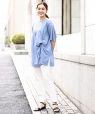 OLEHV33089 eur3(エウルキューブ) 【大きいサイズ/接触冷感】カノコチュニック ライトブルー(50)