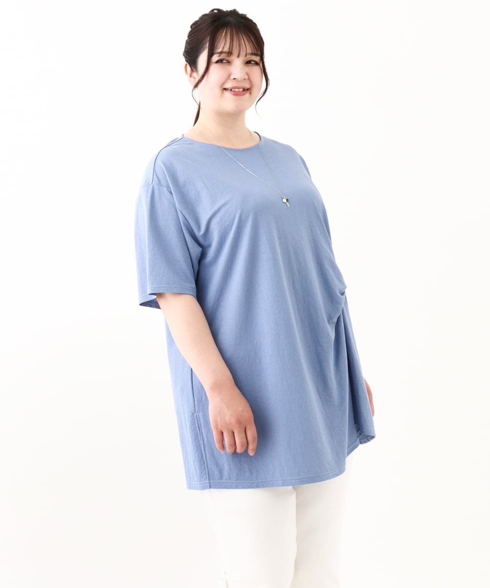 OLEHV33089 eur3(エウルキューブ) 【大きいサイズ/接触冷感】カノコチュニック ライトブルー(50)