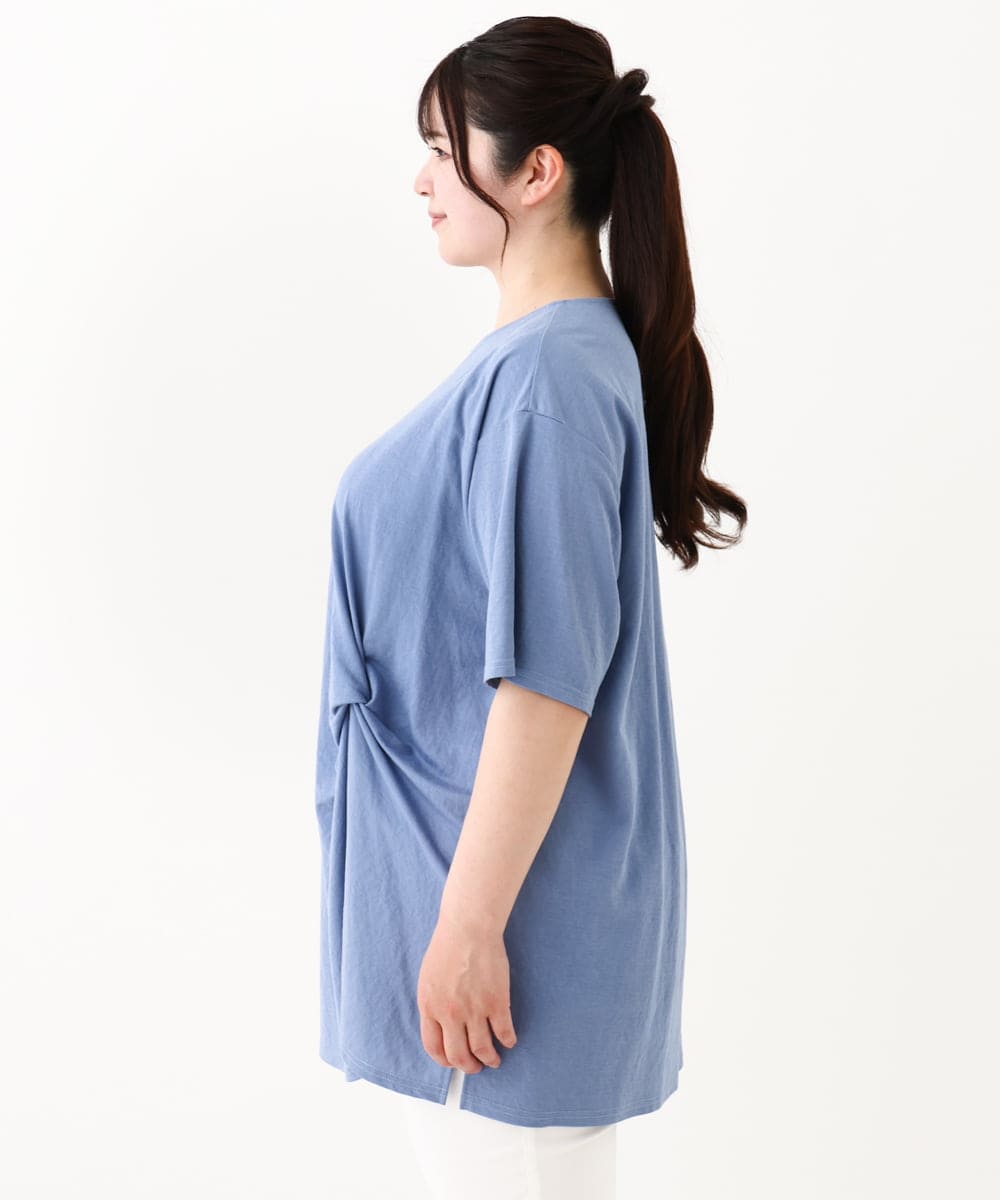 OLEHV33089 eur3(エウルキューブ) 【大きいサイズ/接触冷感】カノコチュニック ライトブルー(50)