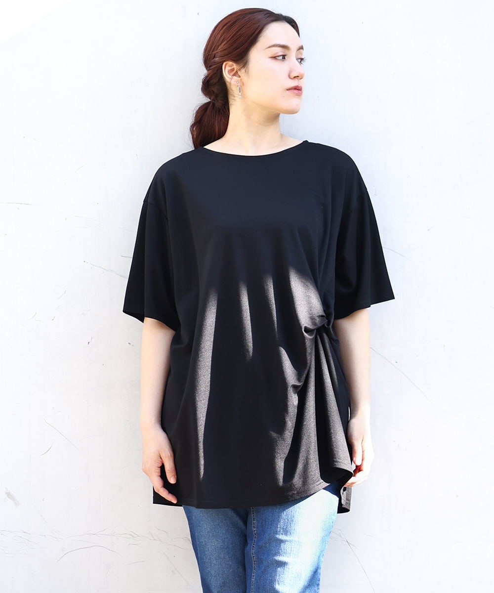 OLEHV33089 eur3(エウルキューブ) 【大きいサイズ/接触冷感】カノコチュニック ブラック(94)
