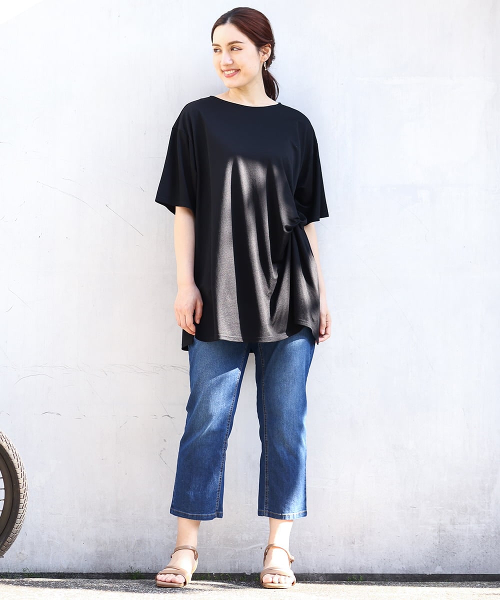 OLEHV33089 eur3(エウルキューブ) 【大きいサイズ/接触冷感】カノコチュニック ブラック(94)