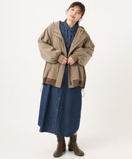 OLEKA04139 eur3(エウルキューブ) 【大きいサイズ】ロングシャツワンピース ネイビー(57)