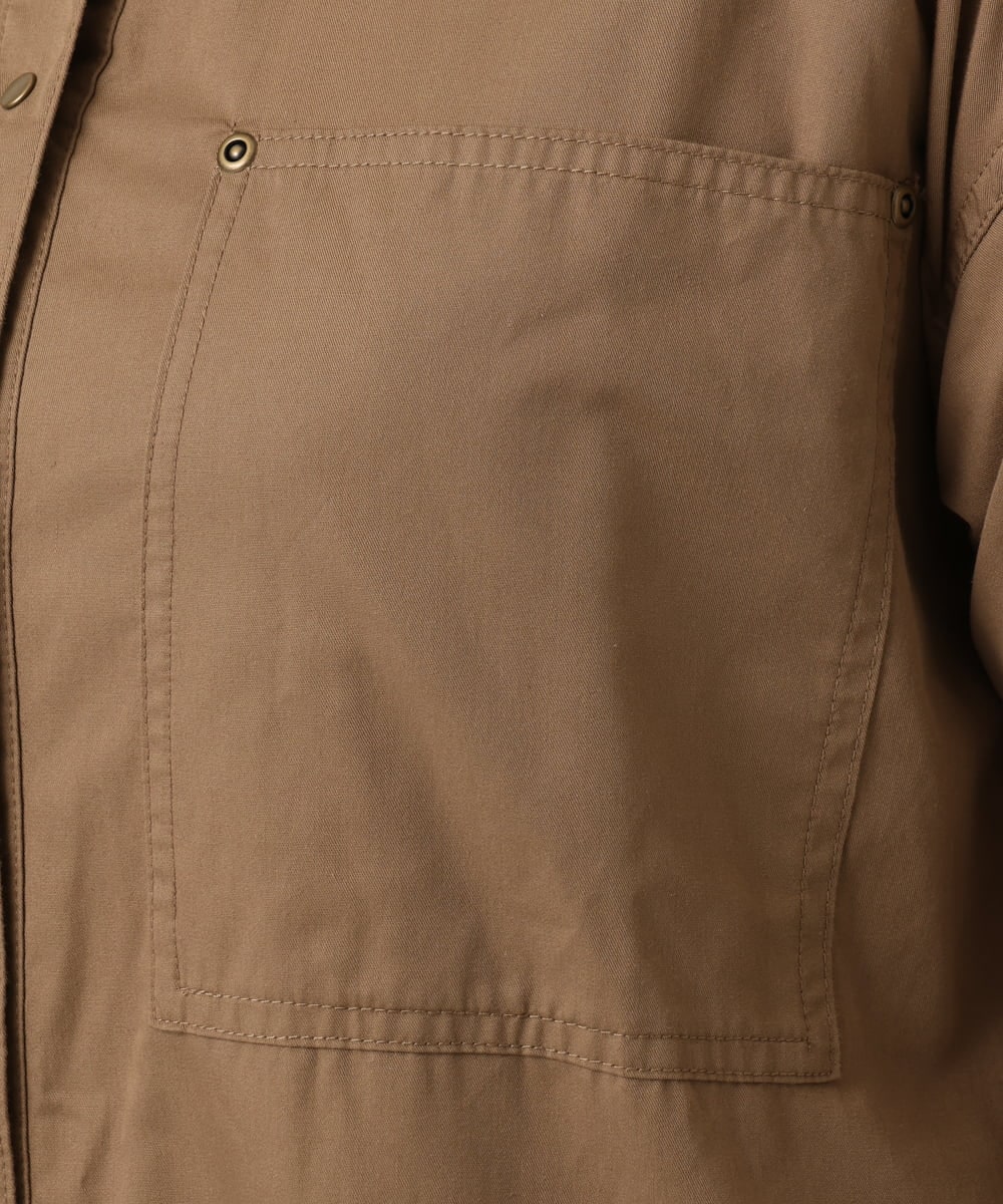 OLEKA04139 eur3(エウルキューブ) 【大きいサイズ】ロングシャツワンピース モカ(84)