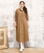 OLEKA04139 eur3(エウルキューブ) 【大きいサイズ】ロングシャツワンピース モカ(84)