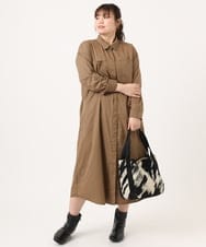 OLEKA04139 eur3(エウルキューブ) 【大きいサイズ】ロングシャツワンピース モカ(84)