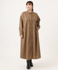 OLEKA04139 eur3(エウルキューブ) 【大きいサイズ】ロングシャツワンピース モカ(84)