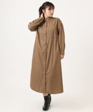 OLEKA04139 eur3(エウルキューブ) 【大きいサイズ】ロングシャツワンピース モカ(84)