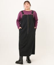 OLEKD05129 eur3(エウルキューブ) 【大きいサイズ】フロントジップジャンパースカート ブラック