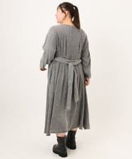 OLEKD06139 eur3(エウルキューブ) 【大きいサイズ】ケミカルウォッシュデニムボウドレス ブラック