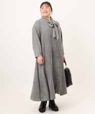OLEKD06139 eur3(エウルキューブ) 【大きいサイズ】ケミカルウォッシュデニムボウドレス ブラック