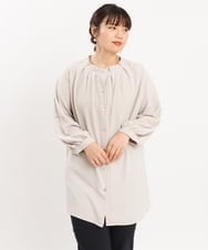 OLEKS21089 eur3(エウルキューブ) 【大きいサイズ/11号サイズあり】袖2WAYブラウスチュニック ライトグレー(91)