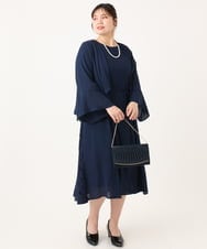 OLELA08179 eur3(エウルキューブ) 【大きいサイズ】サイドレースドレス ネイビー(57)