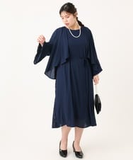 OLELA08179 eur3(エウルキューブ) 【大きいサイズ】サイドレースドレス ネイビー(57)